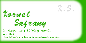 kornel safrany business card