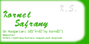 kornel safrany business card